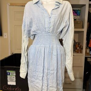 Light Blue Smocked Waist Dress